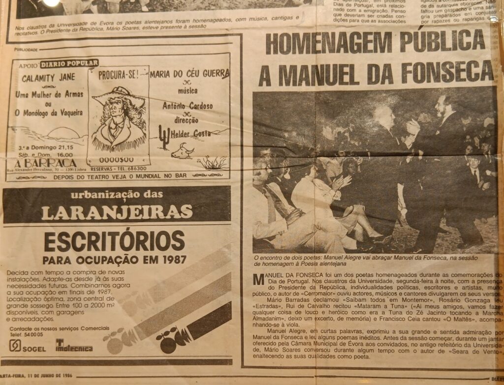 recorte jornal homenagem manuel fonseca